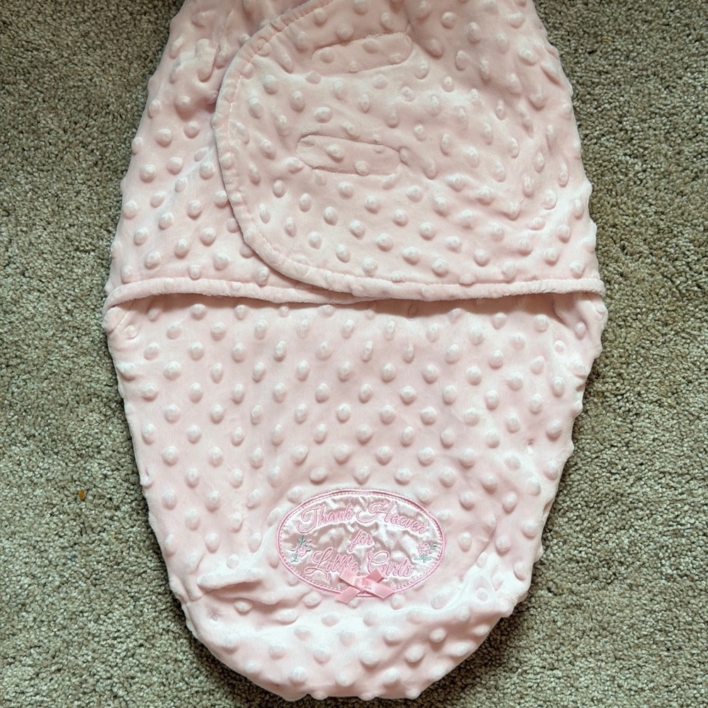 Little Me Baby Swaddle Soft Blanket Wrap Thank Heaven For Little Girls 0 -3 Mos